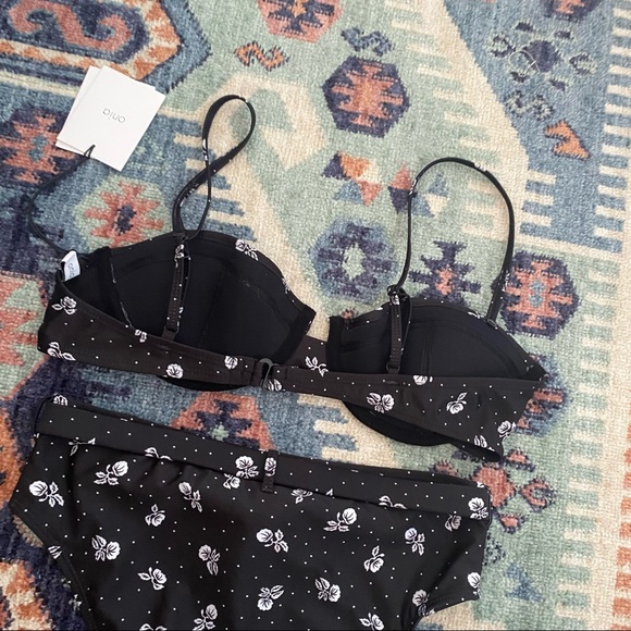 New Onia High Rise Floral Bikini Set in Black - Picture 10 of 11